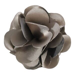 MEN'S LARGE SOLID CHARCOAL LAYERED LAPEL PIN FLOWER.